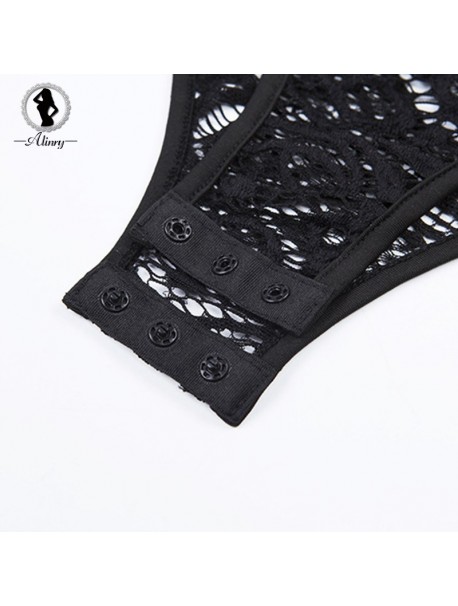 ALINRY sexy lace bodysuit women sleeveless backless short rompers jumpsuit summer black special floral elegant skinny overalls