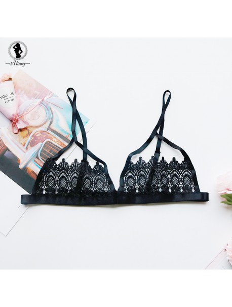 ALINRY sexy bra lace bralette women tops transparent bras lingerie half cup seamless breathable underwear lenceria brasier mujer