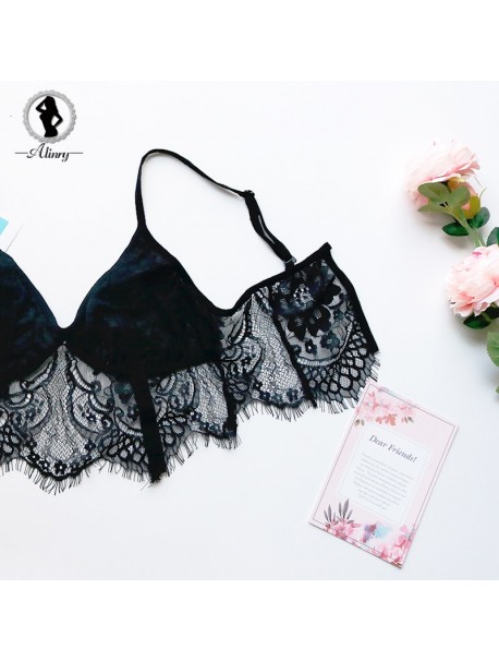 ALINRY sexy bra lace bralettes push up brassiere women tops lingerie transparent seamless wire free underwear bras bustier mujer