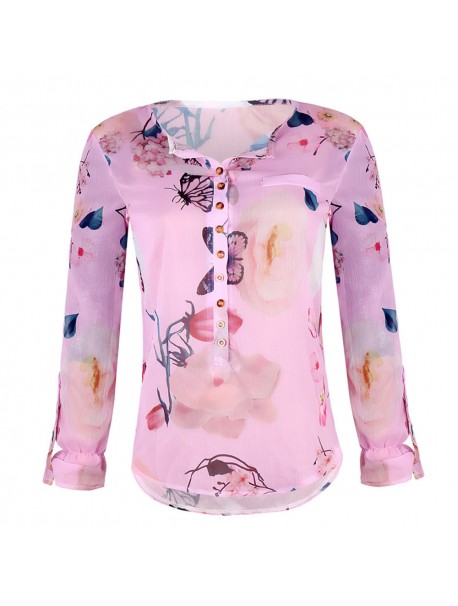 Plus Size 5XL Womens Tops and Blouses 2018 Feminina Streetwear Floral Print Long Sleeve Shirts Tunic Clothes Woman Ladies Top