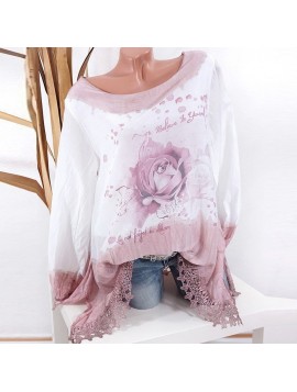 Plus Size 5XL Womens Tops and Long Sleeve Blouses 2018 Streetwear Floral Print Lace Long Shirts Tunic Ladies Top Womens Clothing