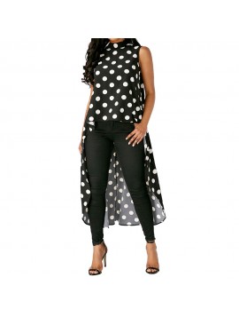 Summer Tops For Womens Tops and Blouses 2018 Streetwear Polka Dot Print Long Shirts Tunic Ladies Top Clothes Womens Clothing