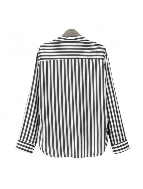 Womens Tops and Blouses 2018 Streetwear Striped Button Shirts Feminina Long Sleeve Blouse Tunic Harajuku Ladies Top Clothes