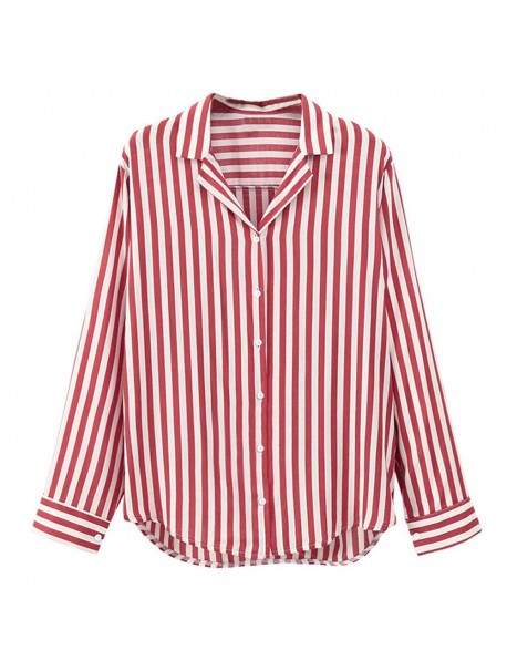 Womens Tops and Blouses 2018 Streetwear Striped Button Shirts Feminina Long Sleeve Blouse Tunic Harajuku Ladies Top Clothes
